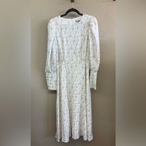 ANTONIO MELANI White A-line Long Sleeve Dress